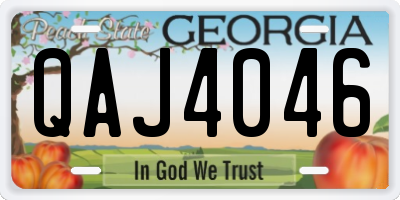 GA license plate QAJ4046