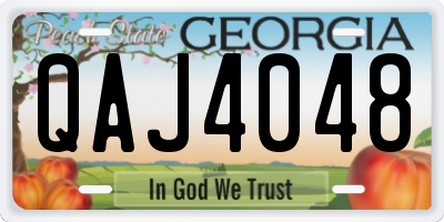 GA license plate QAJ4048
