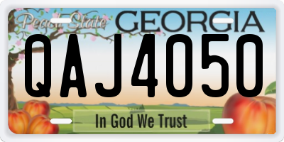 GA license plate QAJ4050