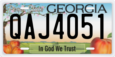 GA license plate QAJ4051