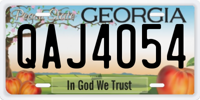 GA license plate QAJ4054