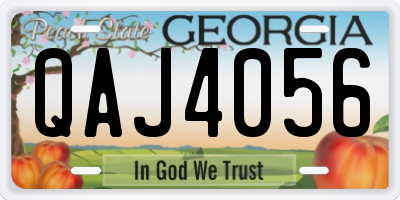 GA license plate QAJ4056