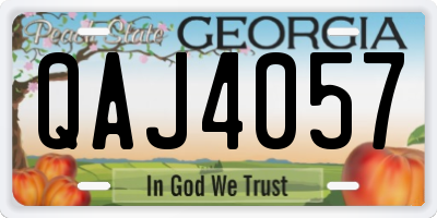 GA license plate QAJ4057