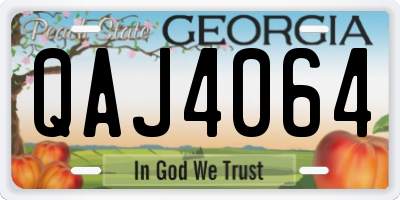 GA license plate QAJ4064