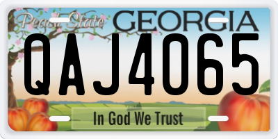 GA license plate QAJ4065