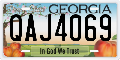 GA license plate QAJ4069