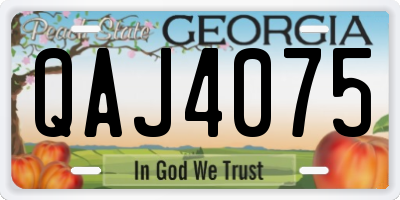 GA license plate QAJ4075