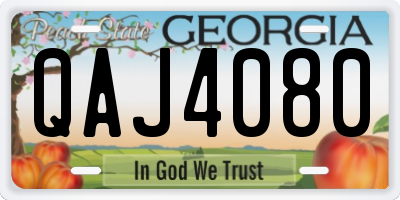 GA license plate QAJ4080