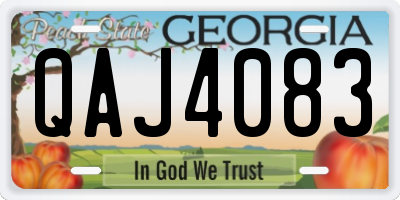 GA license plate QAJ4083