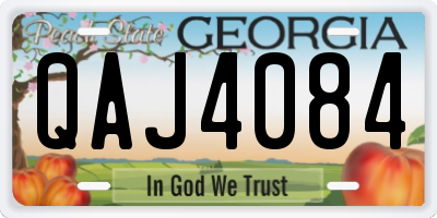 GA license plate QAJ4084