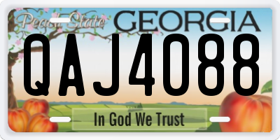 GA license plate QAJ4088