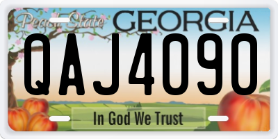 GA license plate QAJ4090