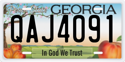 GA license plate QAJ4091