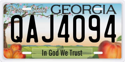 GA license plate QAJ4094