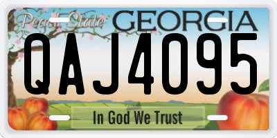 GA license plate QAJ4095