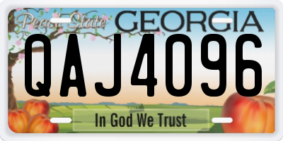 GA license plate QAJ4096