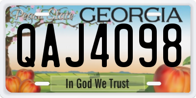 GA license plate QAJ4098