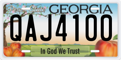 GA license plate QAJ4100