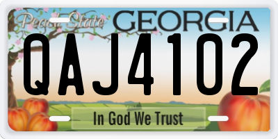 GA license plate QAJ4102
