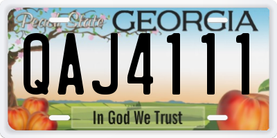 GA license plate QAJ4111