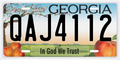GA license plate QAJ4112