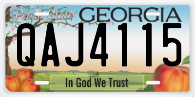 GA license plate QAJ4115