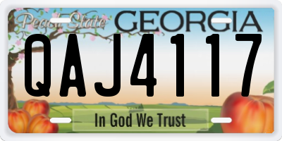 GA license plate QAJ4117