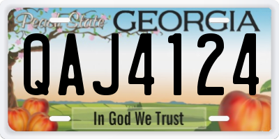 GA license plate QAJ4124