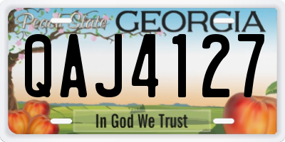 GA license plate QAJ4127