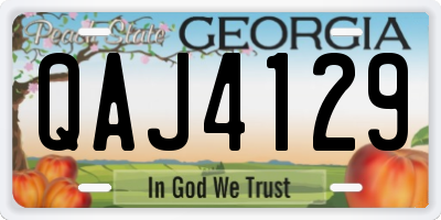 GA license plate QAJ4129