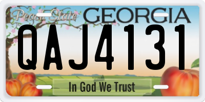 GA license plate QAJ4131