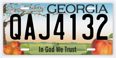 GA license plate QAJ4132