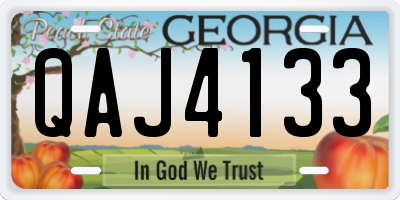 GA license plate QAJ4133