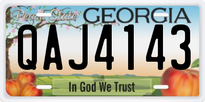 GA license plate QAJ4143