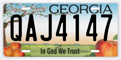 GA license plate QAJ4147