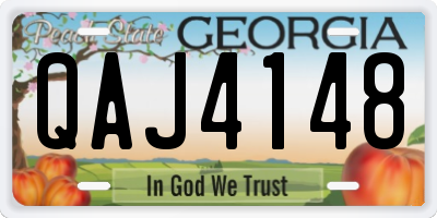 GA license plate QAJ4148