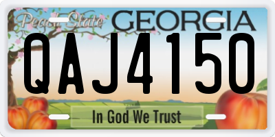 GA license plate QAJ4150