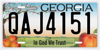 GA license plate QAJ4151