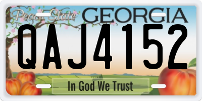 GA license plate QAJ4152