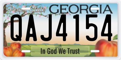 GA license plate QAJ4154
