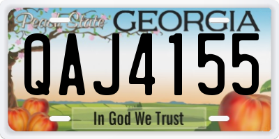 GA license plate QAJ4155