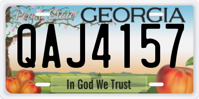 GA license plate QAJ4157