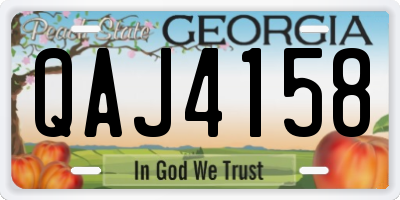 GA license plate QAJ4158