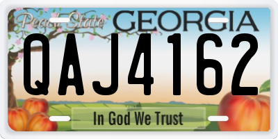 GA license plate QAJ4162
