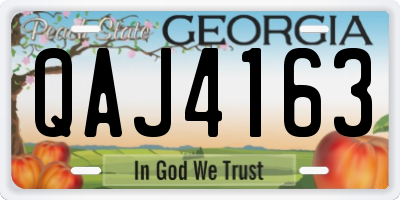GA license plate QAJ4163