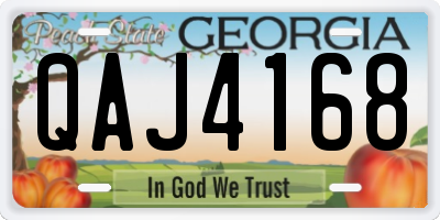 GA license plate QAJ4168