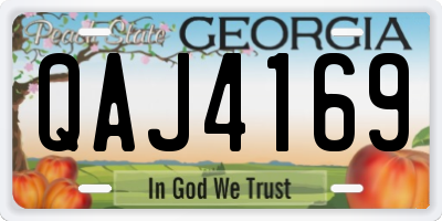 GA license plate QAJ4169