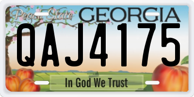GA license plate QAJ4175