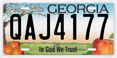 GA license plate QAJ4177