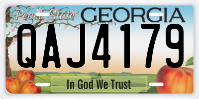 GA license plate QAJ4179